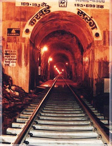 Image result for Karbude Tunnel: Karbude Tunnel is the longest rail tunnel in India