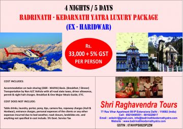 Kedarnath and Badrinath Yatra luxury package