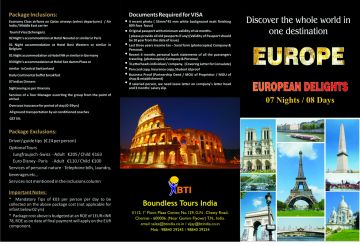 Pleasurable 8 Days Chennai to Paris Vacation Package