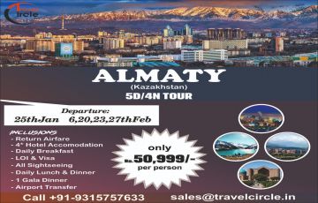Beautiful 5 Days Delhi to Almaty Romance Vacation Package