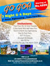 4 Days 3 Nights North Goa Tour Package by 7Heaven Tour And Travels