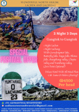 3 Days 2 Nights Lachung to gangtok to gangtok to lachen Trip Package