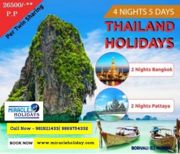 Cheap Thailand Tour Package with Miracle Holidays Mumbai