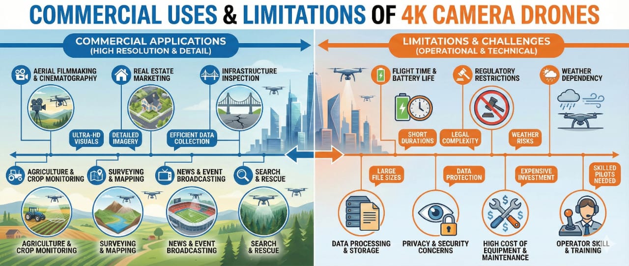 Commercial Uses and Limitations of 4KCamera Drones - image 1