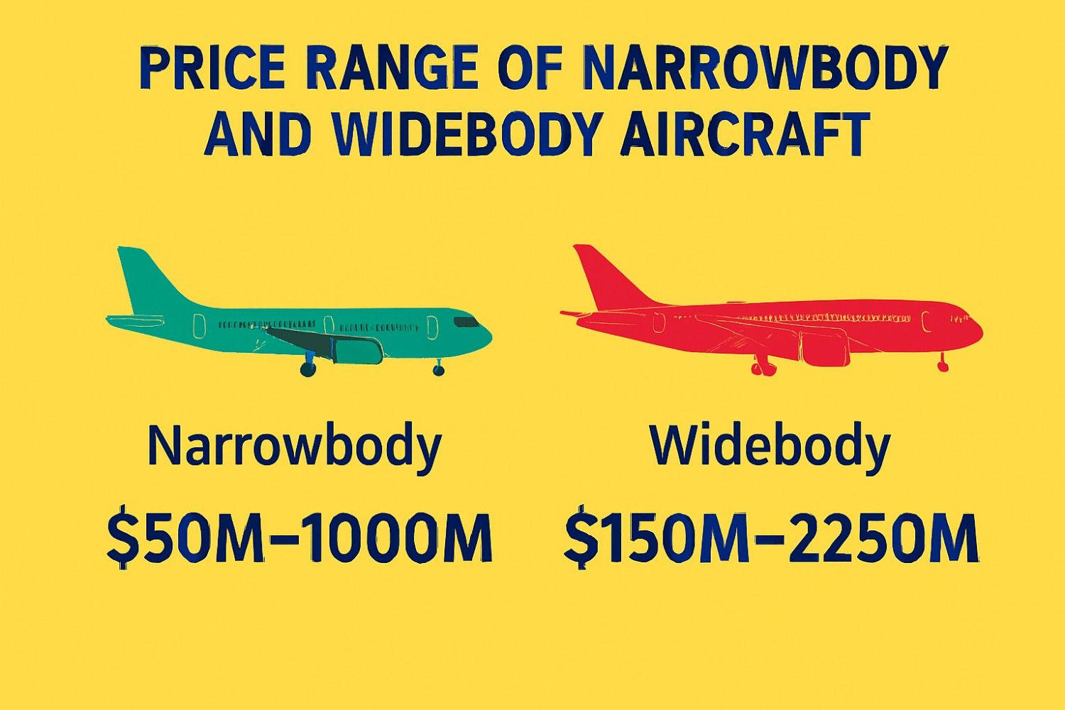 Price Range of Narrowbody and Widebody Aircraft - image 1