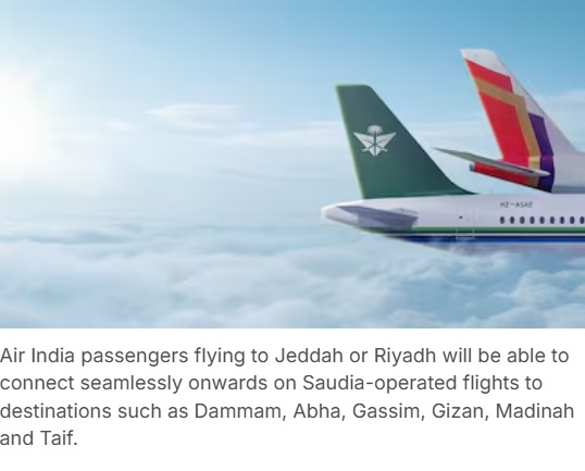 Air India and Saudia Sign Codeshare Agreement