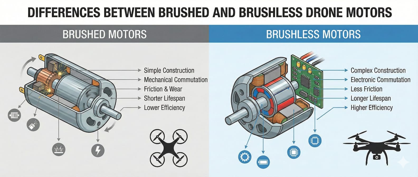 Differences Between Brushed and Brushless Drone Motors - image 1