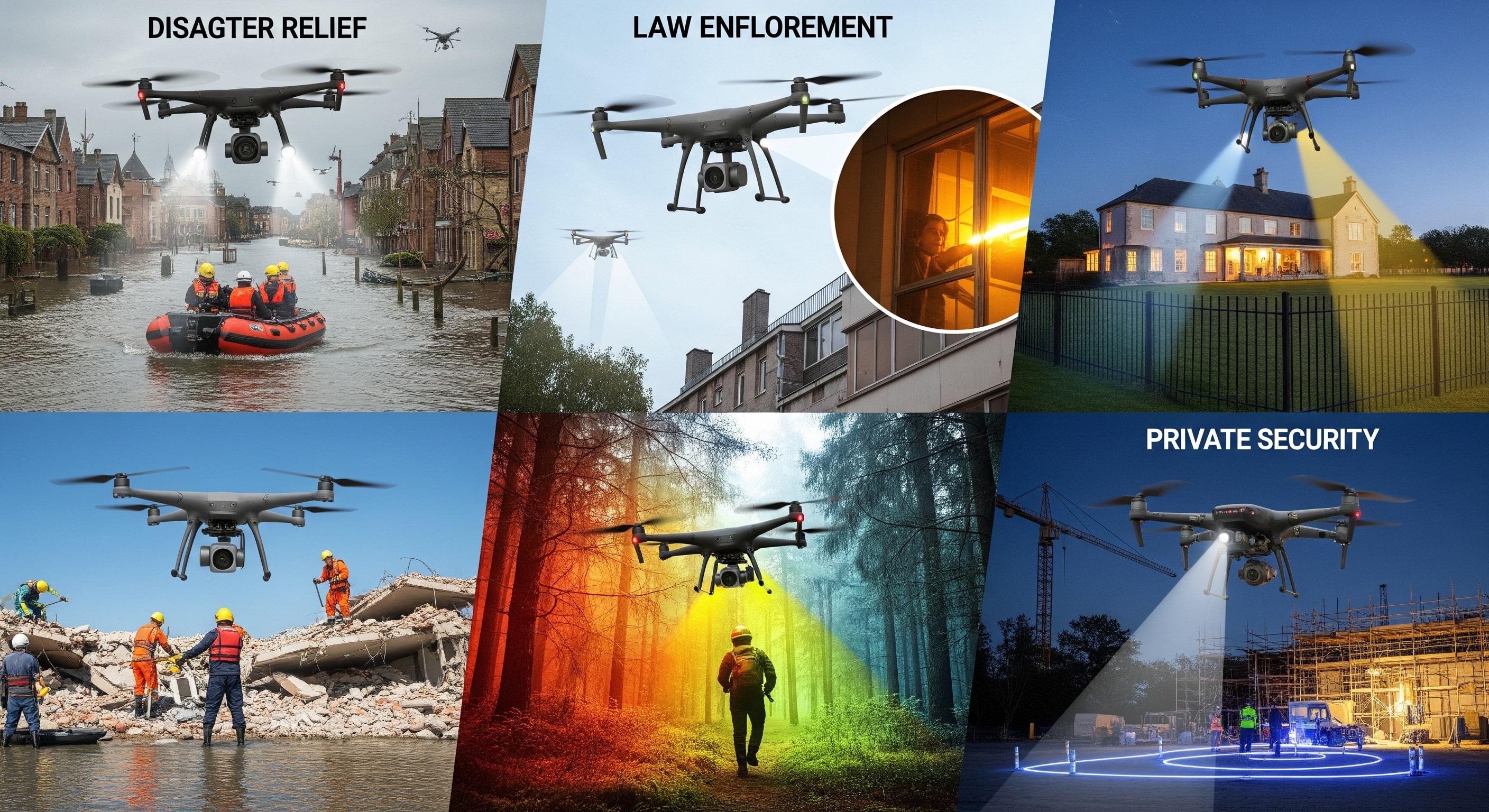 Drone Jobs in Disaster Relief, Law Enforcement & Private Security — A Guide for Defence Background Candidates