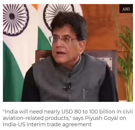 India will Need Nearly USD 80 to 100 Billion in Civil Aviation-Related Products.