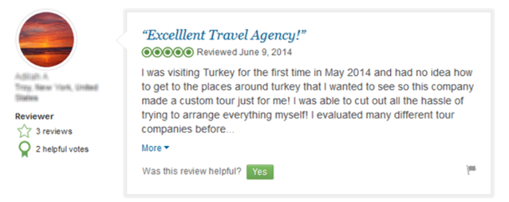 reviews on travel agency
