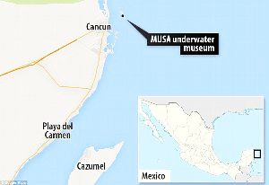 Worlds First Underwater Museum in Cancun Mexico