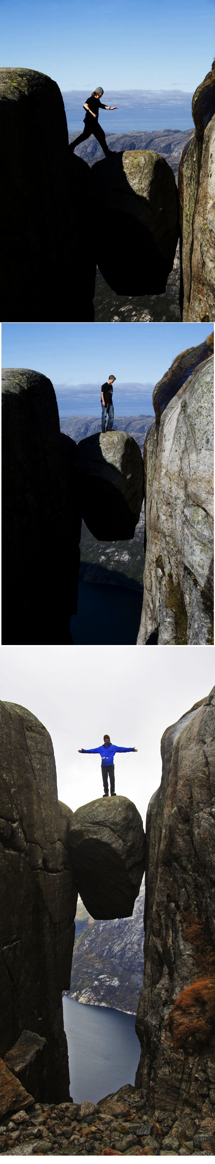 On the Kjeragbolten boulder in Norway