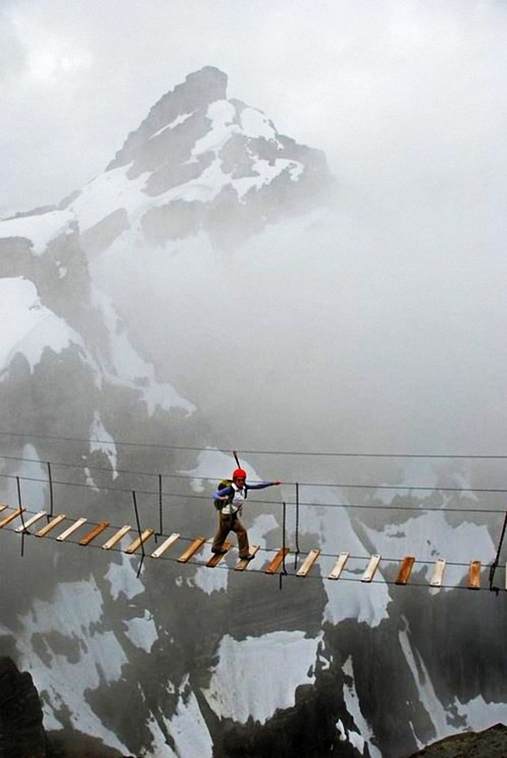 Skywalking on Mount Nimbus in Canada