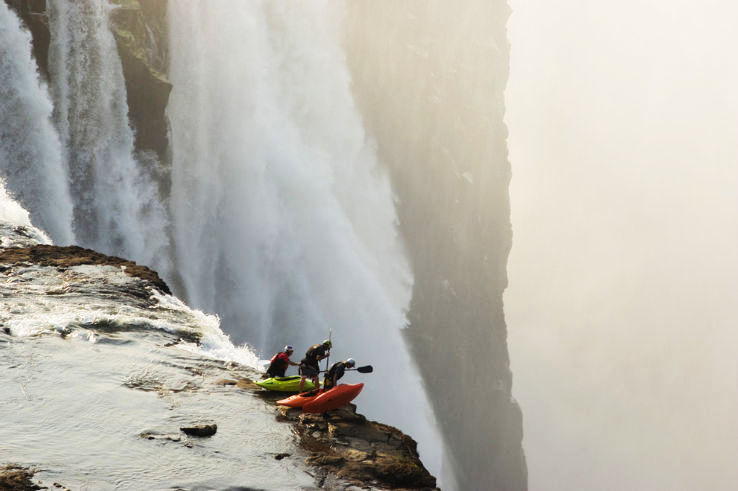 Extreme kayaking at Victoria Falls