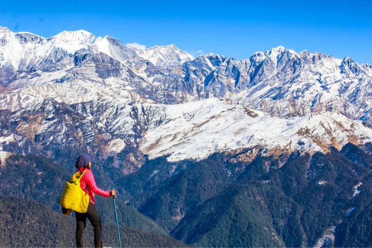 snow trek in april in india