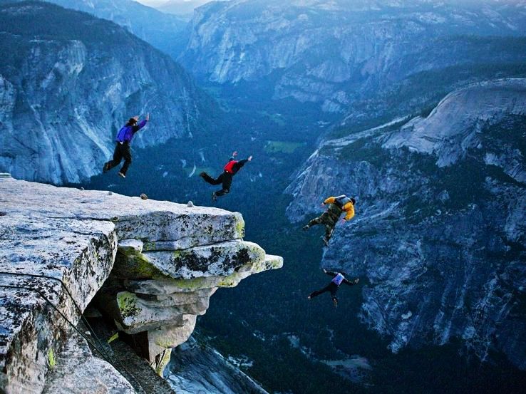 Base jumping in Yosemite