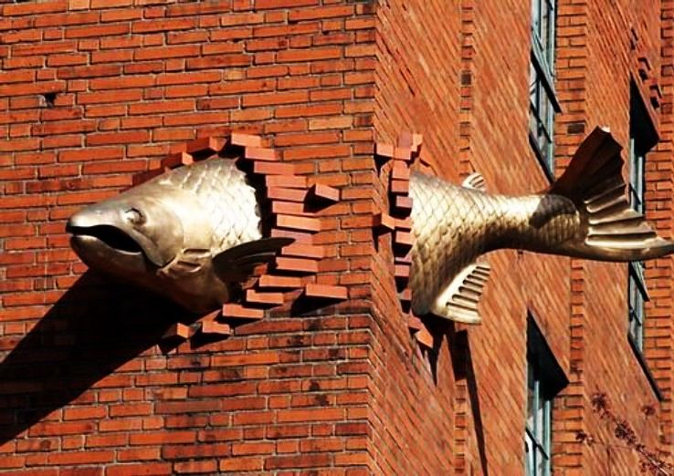 2. Salmon Sculpture