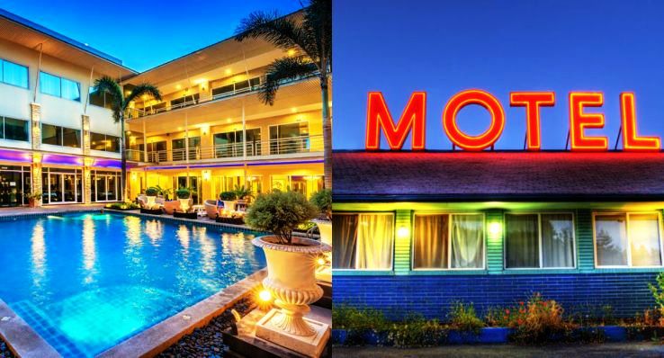 What is the difference between hotel and motel