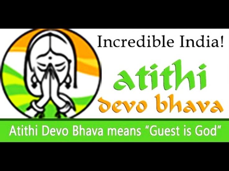 athithi devo bhava Guest are same as gods derived from an instance when according to many stories, gods come to one's home as disguised as a saint or a needy to judge the person how he actually treats people in need and in this situation the mask of falsehood is no. athithi devo bhava Guest are same as gods derived from an instance when according to many stories, gods come to one's home as disguised as a saint or a needy to judge the person how he actually treats people in need and in this situation the mask of falsehood is no.