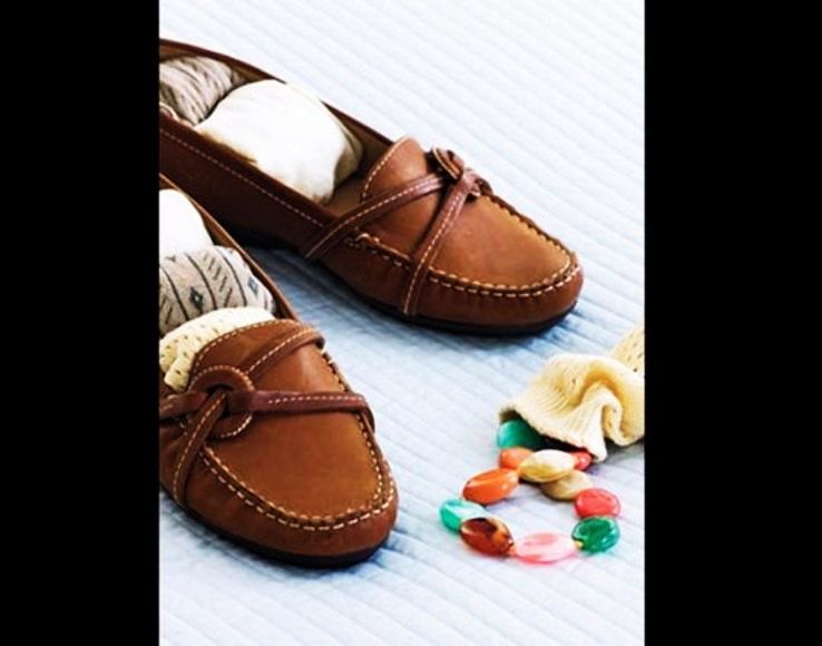 Put undergarments and socks in shoes to save space