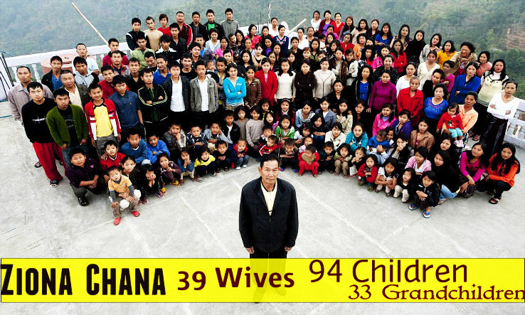 With 39 Wives, 94 Children and 33 Grandchildren Ziona Chana Heads The Worlds Biggest Family