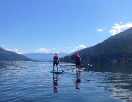 paddleboarding or kayaking on Kootenay Lake