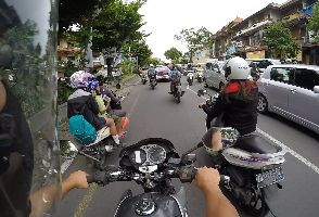 Ride a motorbike 